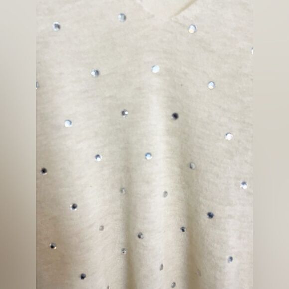 Zadig & Voltaire Elya Cashmere Strass Embellished Sweater in Sugar Size M - Picture 7 of 15